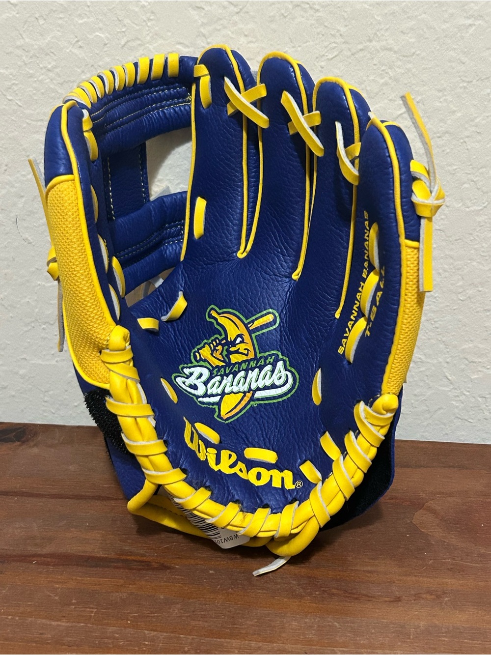 Wilson Blue and Yellow Savannah Bananas Leather TEEBALL Glove 10”